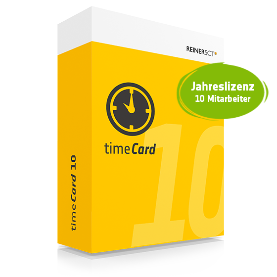 TIMECARD 10 ZEITERFASSUNG FÜR 10 MITARBEITER JAHRESLIZENZ